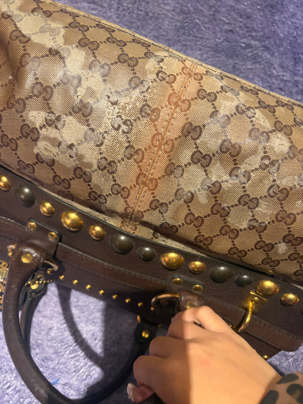 Gucci runway FW2008 Babouska Crystal GG Studded Heart Charm Handbag