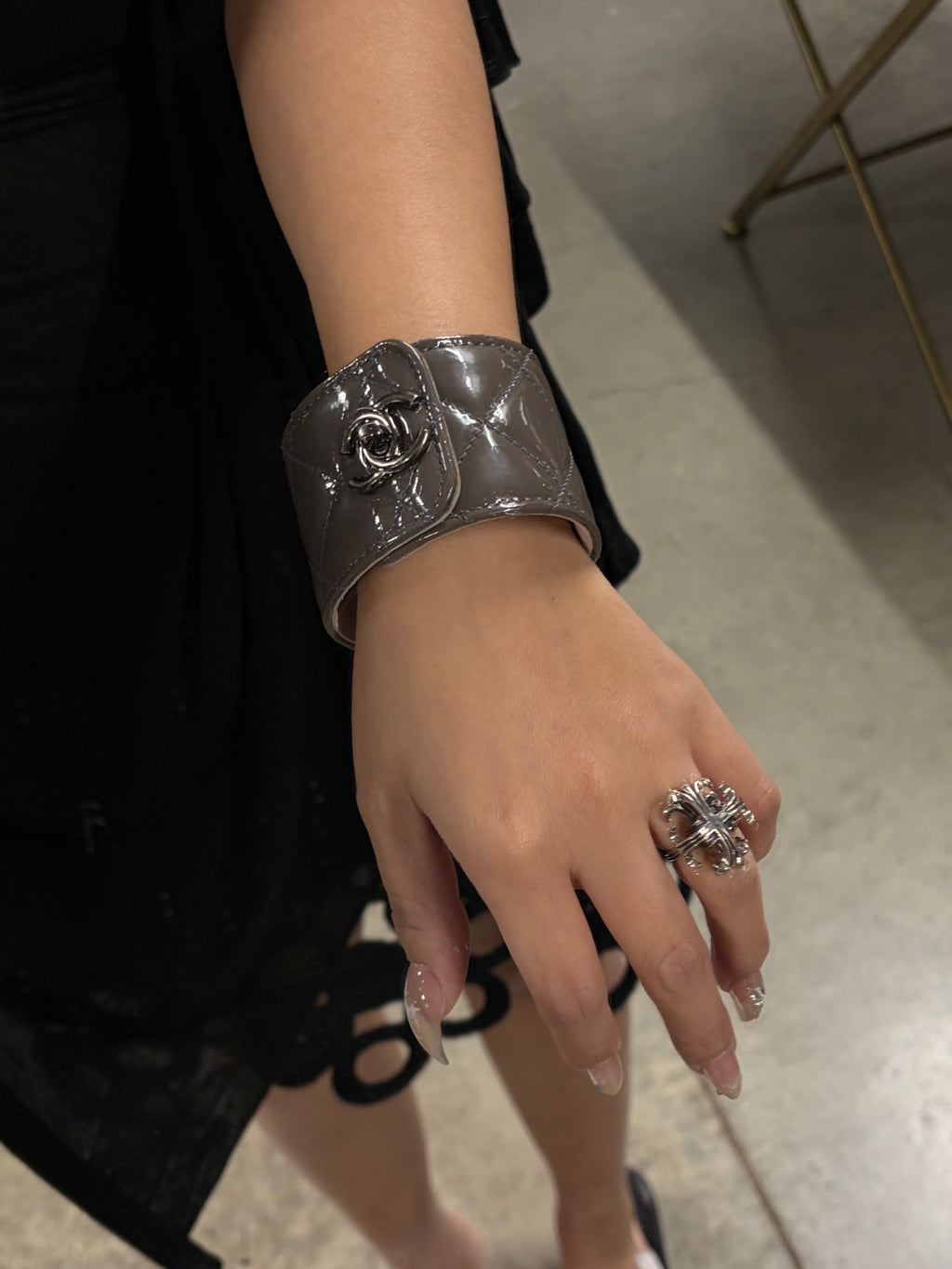 Chanel Leather CC Turnlock Bracelet