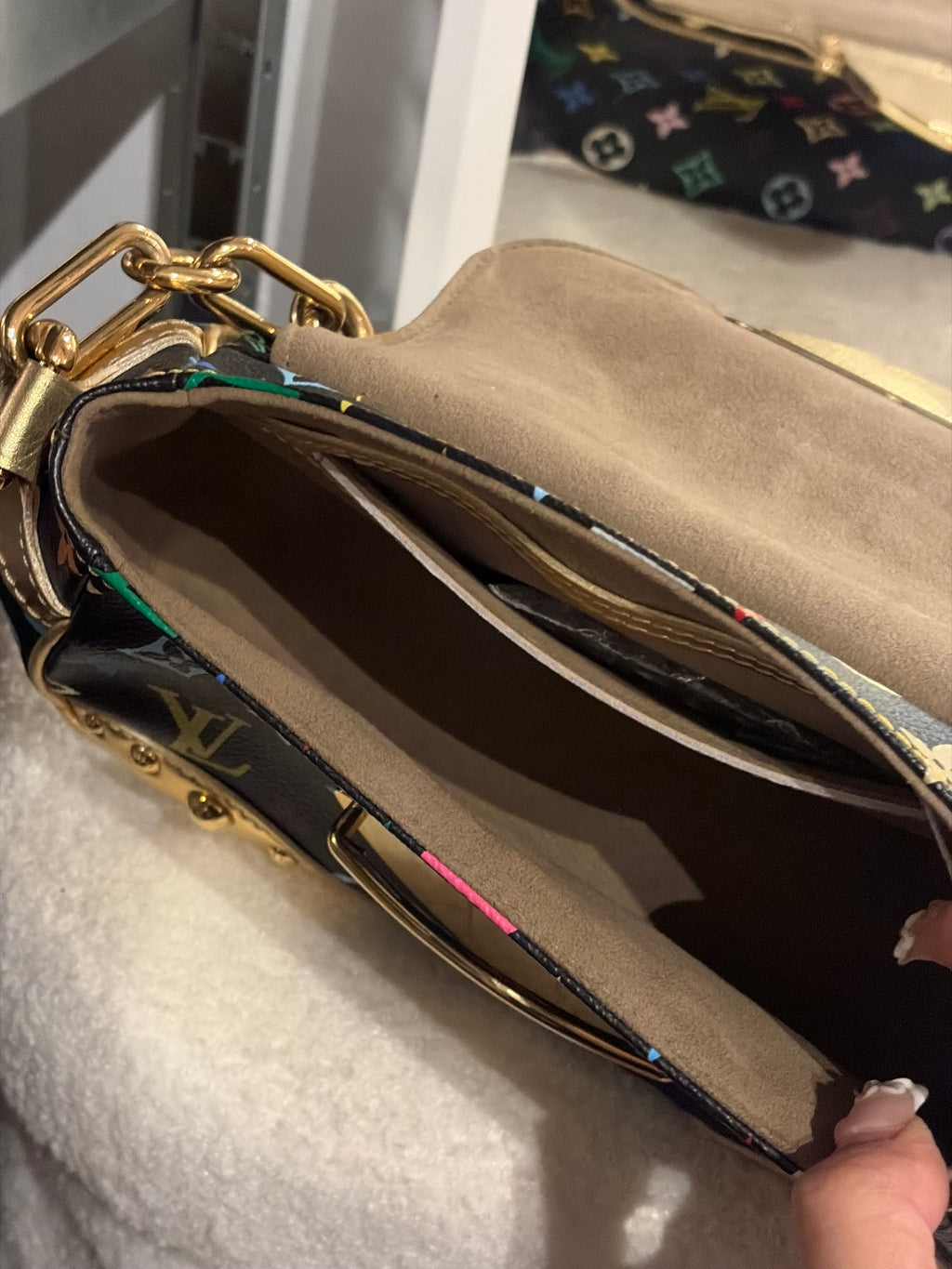 LOUIS VUITTON Marilyn Monogram multicolor Shoulder Bag in Gold leathe