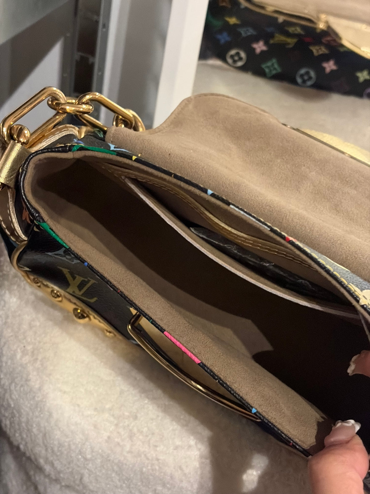 LOUIS VUITTON Marilyn Monogram multicolor Shoulder Bag in Gold leathe