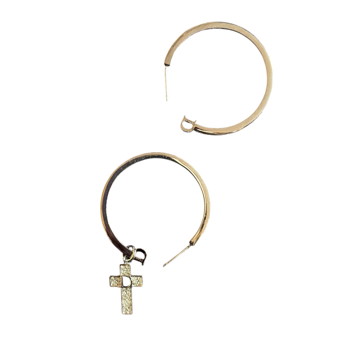Dior by John Galliano Cross Hoop Earrings