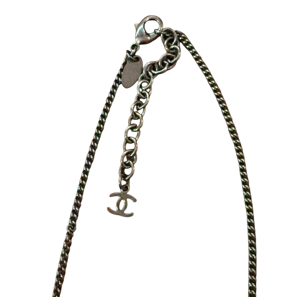 Chanel Lace Print CC Pendant Necklace