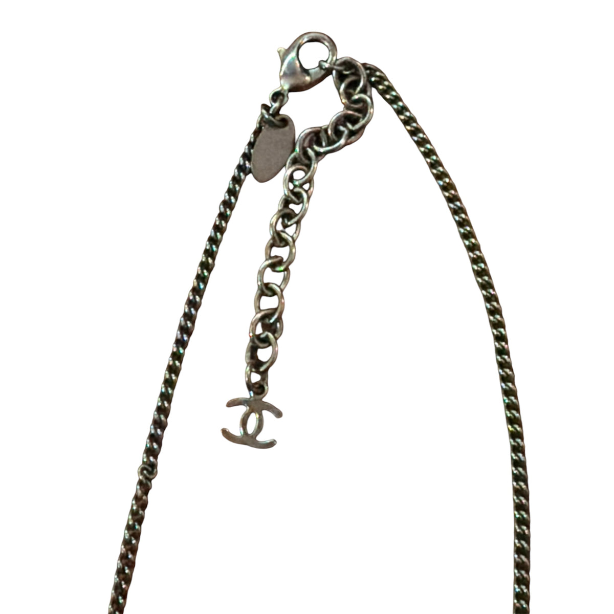 Chanel Lace Print CC Pendant Necklace