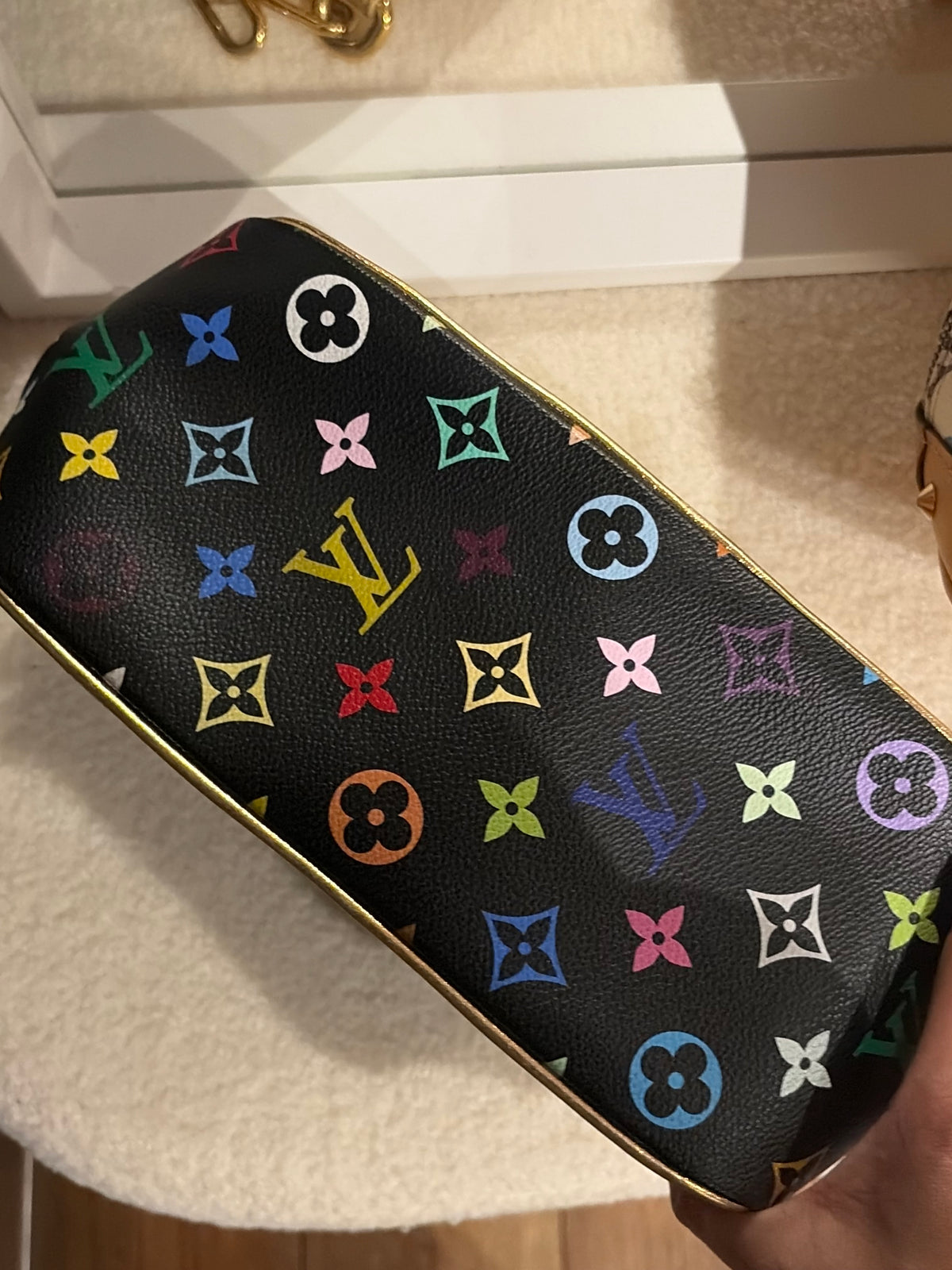LOUIS VUITTON Marilyn Monogram multicolor Shoulder Bag in Gold leathe