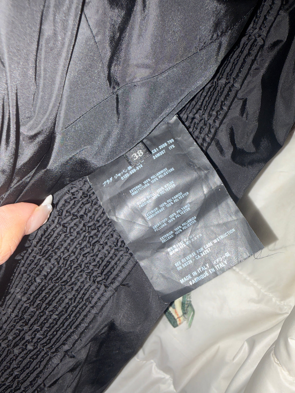 PRADA ss2008 Nylon Black Frill Jacket size FR38