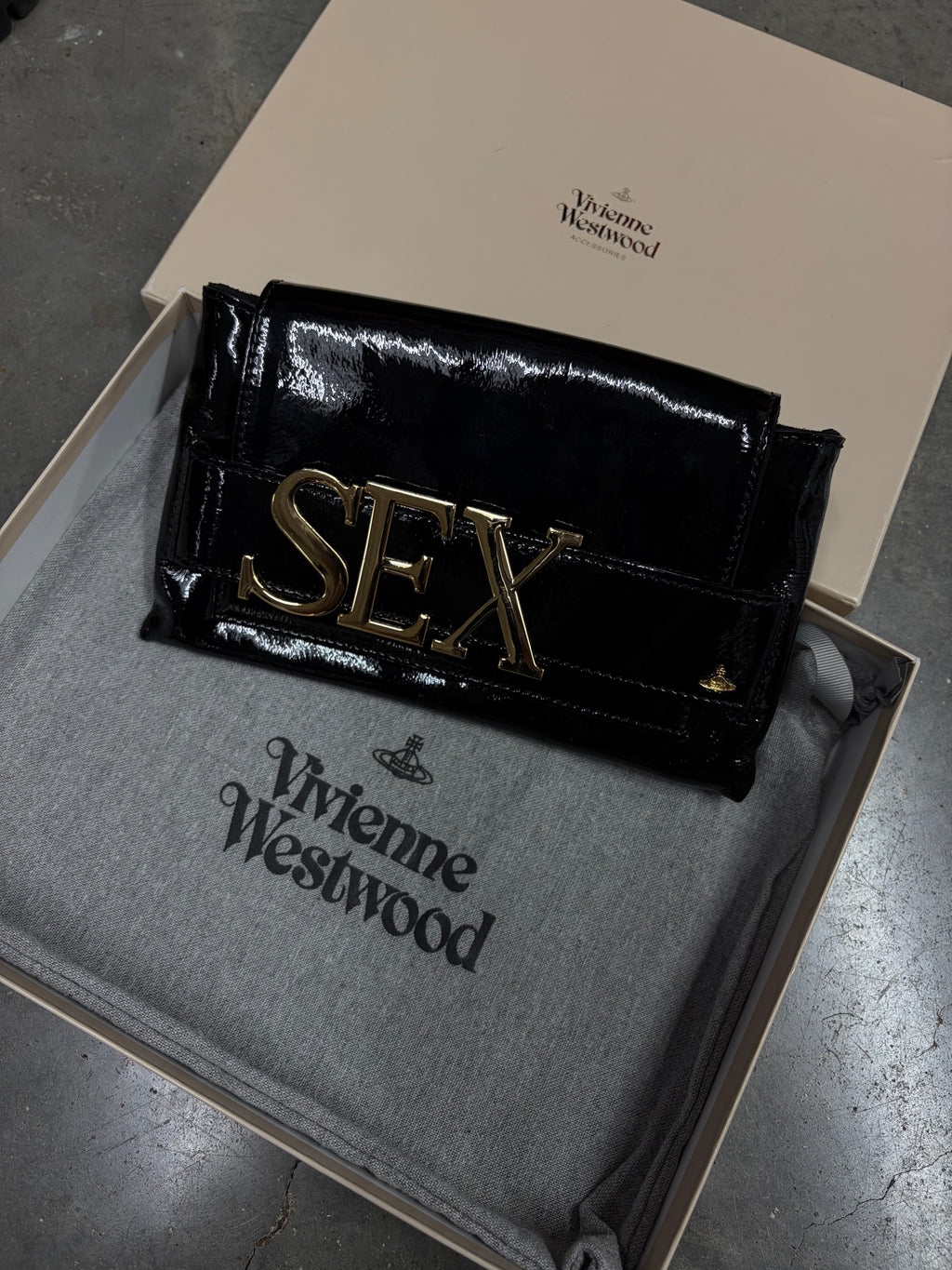 Vivienne Westwood 2016 “SEX” Patent Leather Clutch