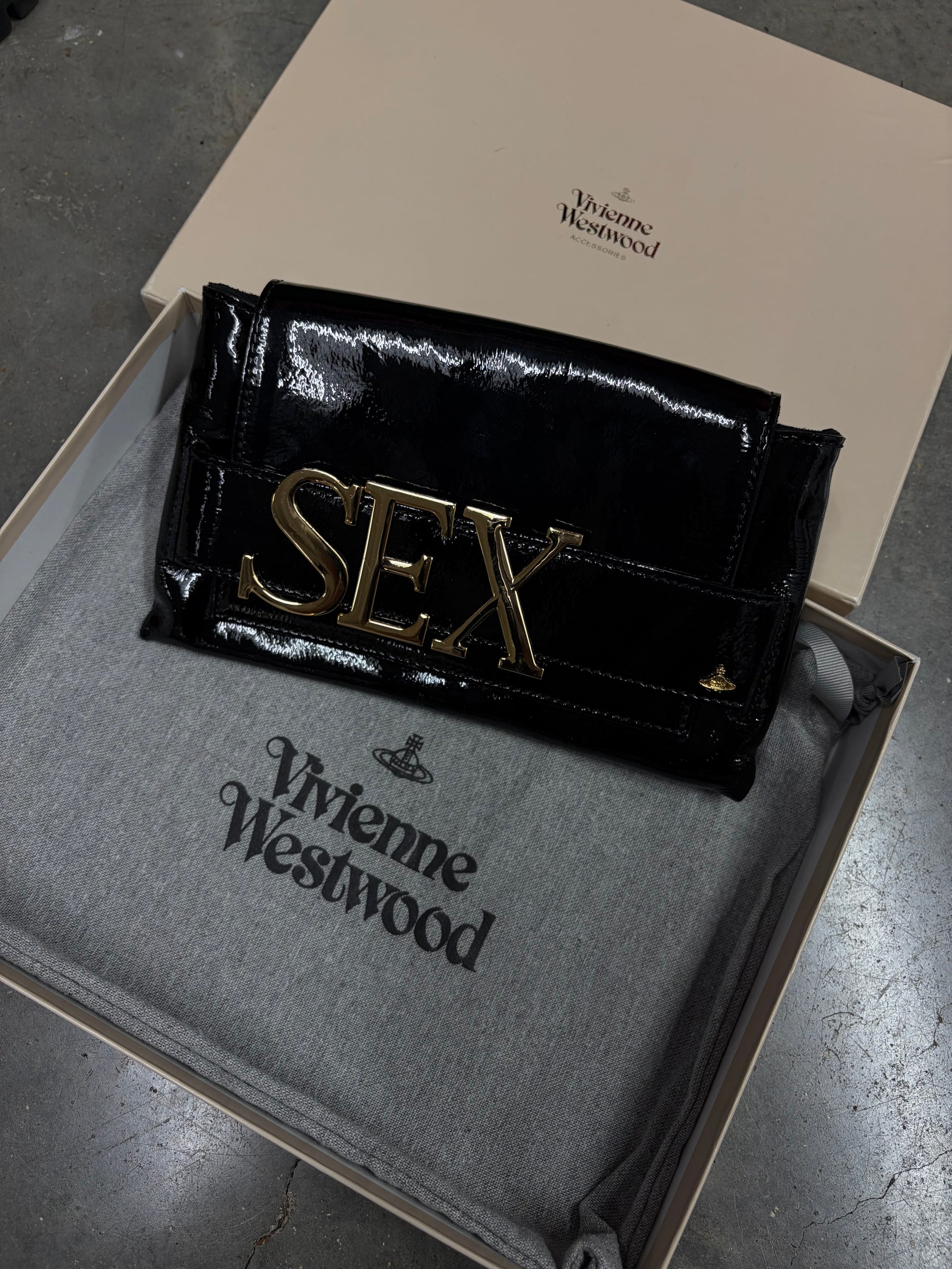 Vivienne Westwood 2016 “SEX” Patent Leather Clutch