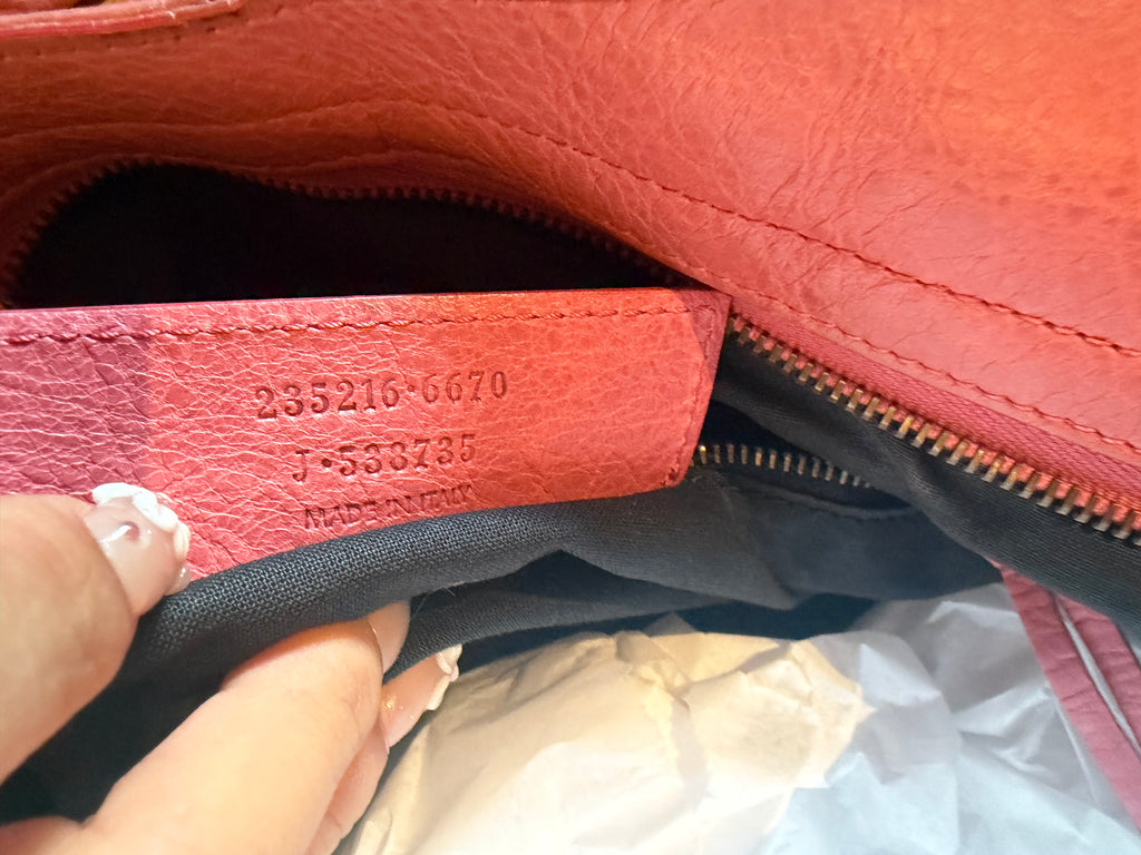 Balenciaga Pink Velo Leather Handbag