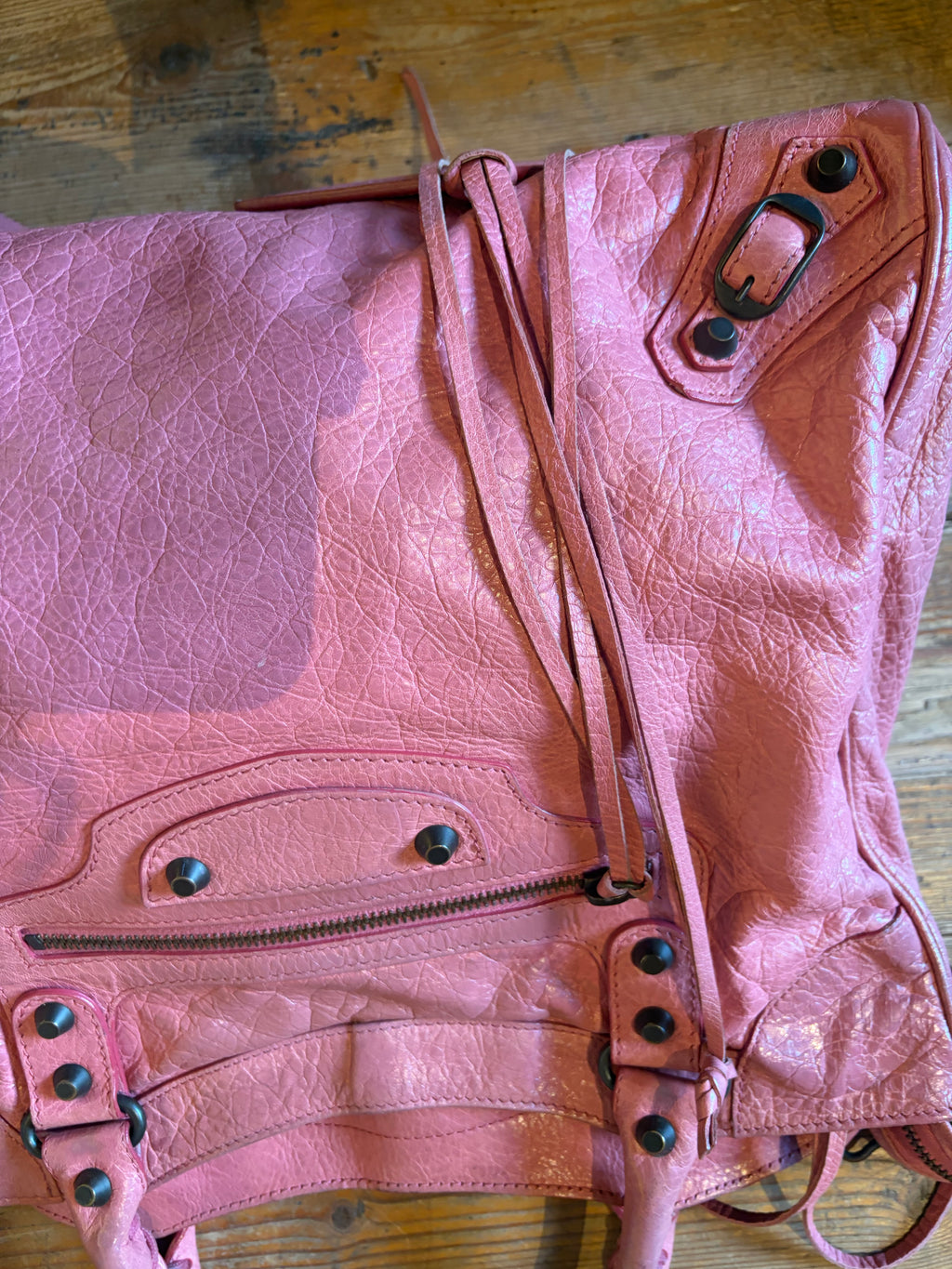 Balenciaga Pink Velo Leather Handbag