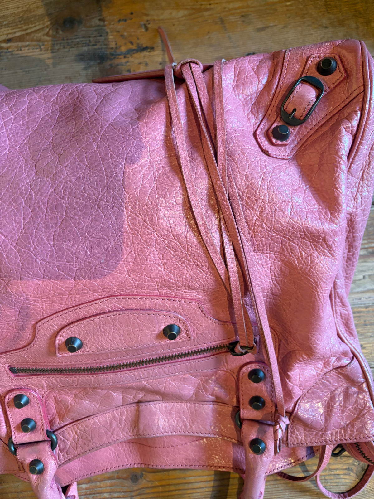 Balenciaga Pink Velo Leather Handbag