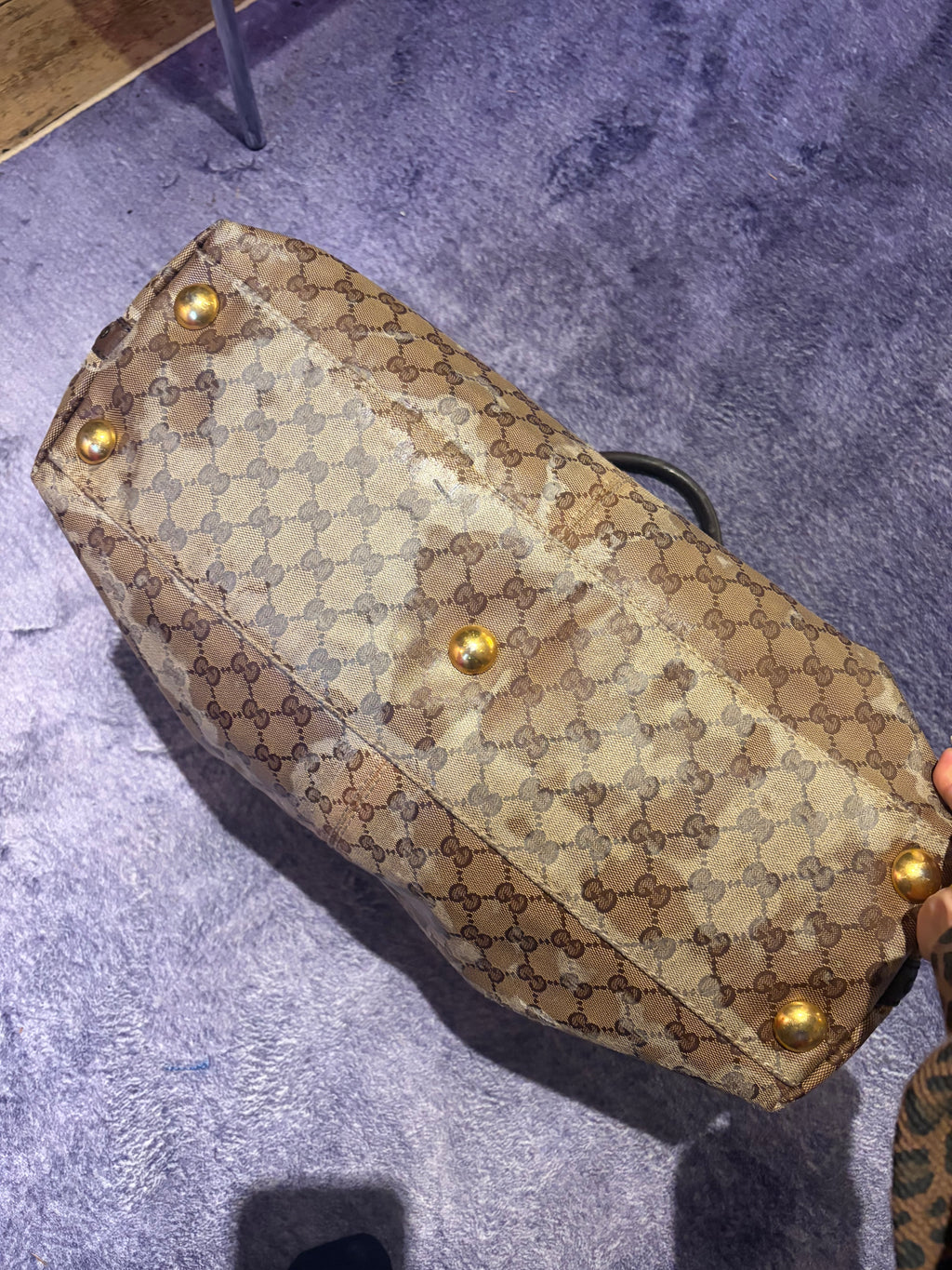 Gucci runway FW2008 Babouska Crystal GG Studded Heart Charm Handbag