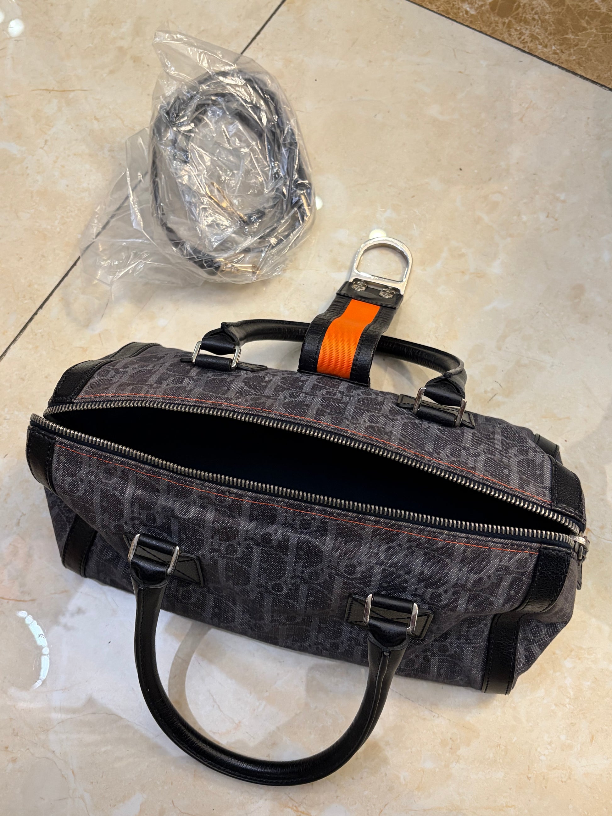 Christian Dior 2005 Flight Canvas Boston Bag