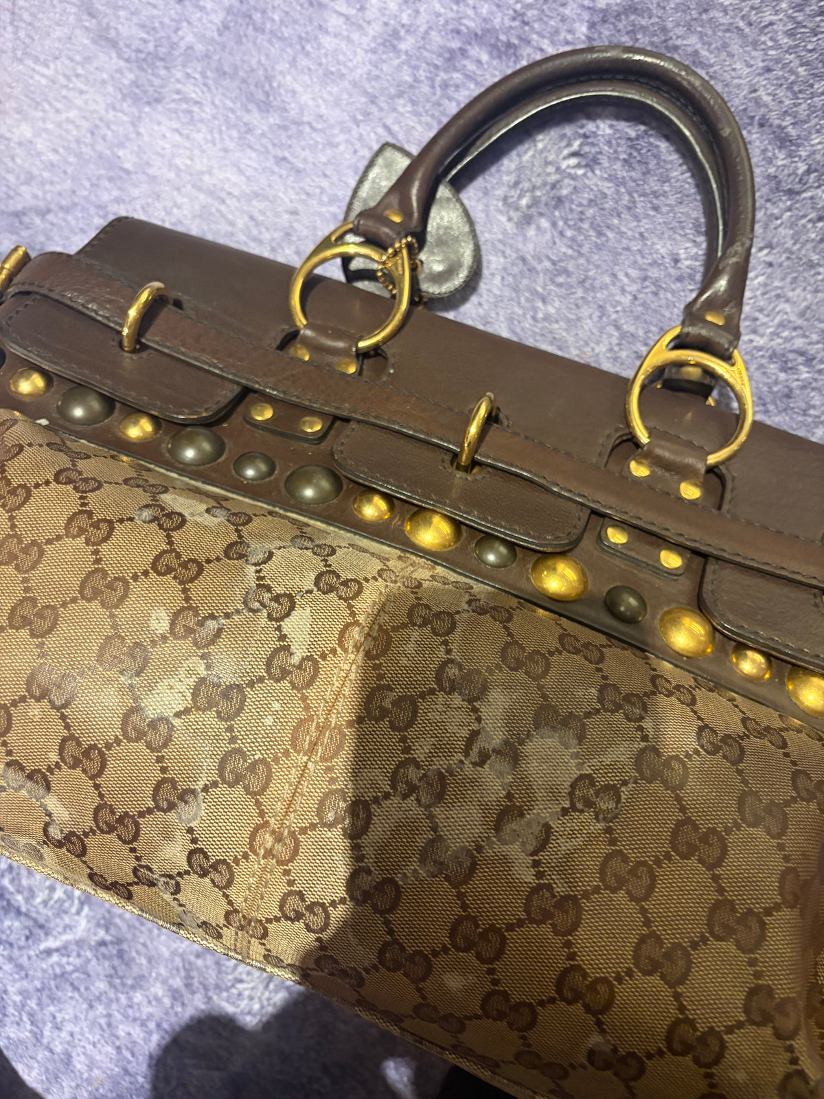 Gucci runway FW2008 Babouska Crystal GG Studded Heart Charm Handbag