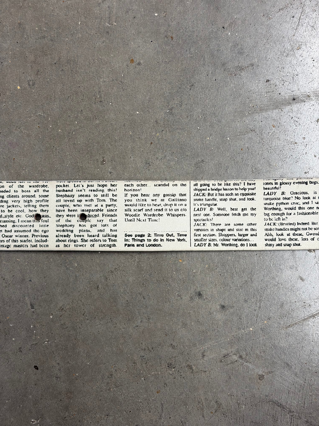 John Galliano Newspaper Leather Belt