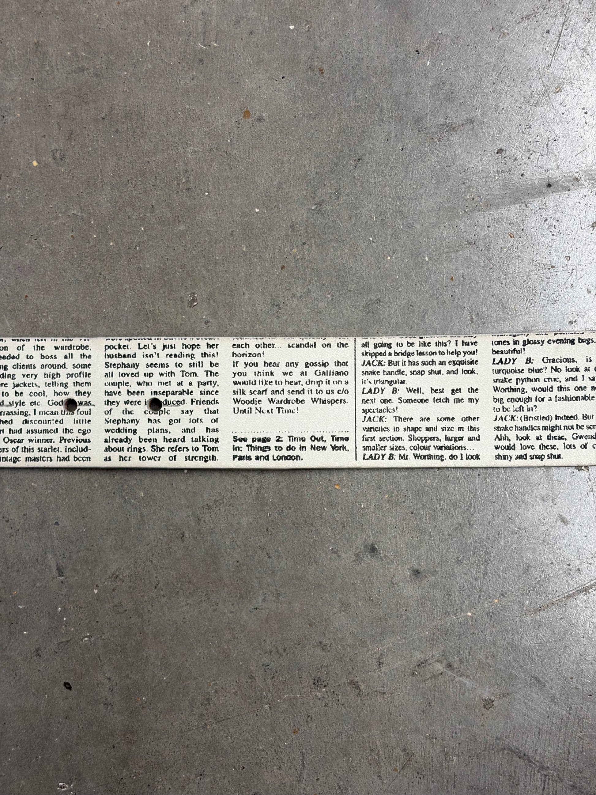 John Galliano Newspaper Leather Belt