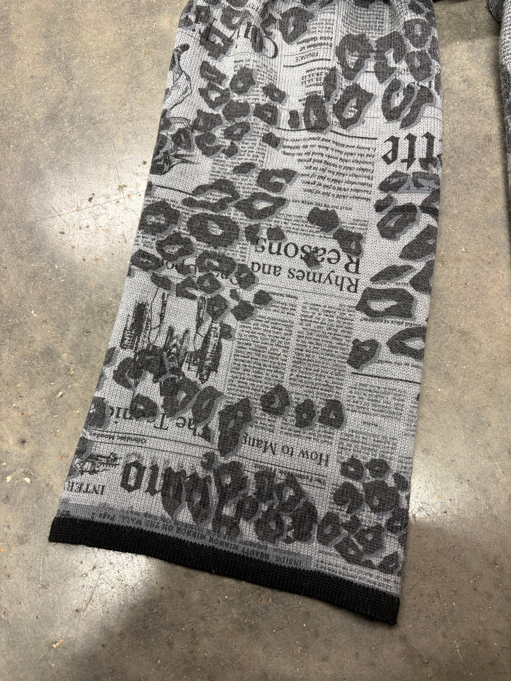 John Galliano Newspaper Print Scarf – With Original Tag