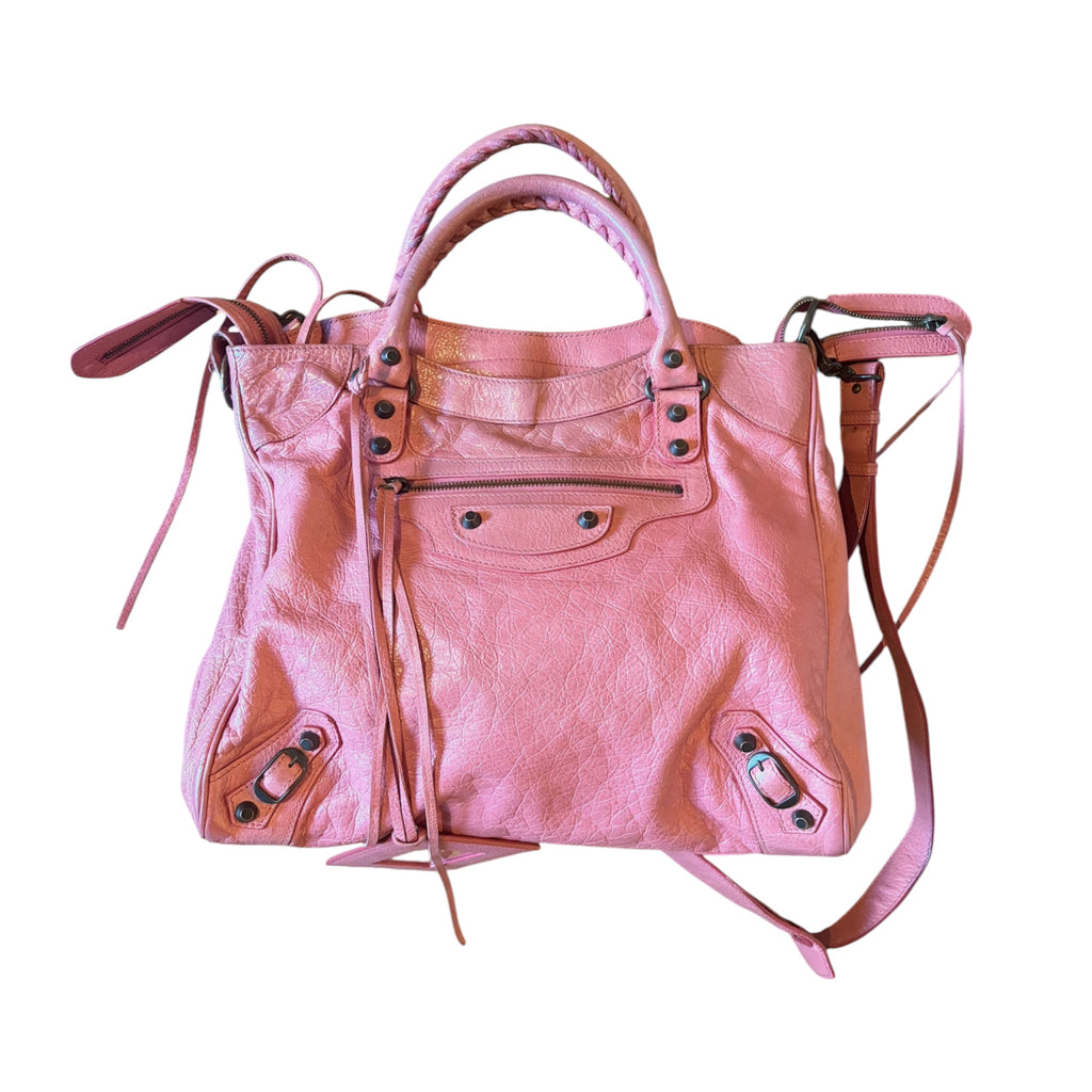 Balenciaga Pink Velo Leather Handbag