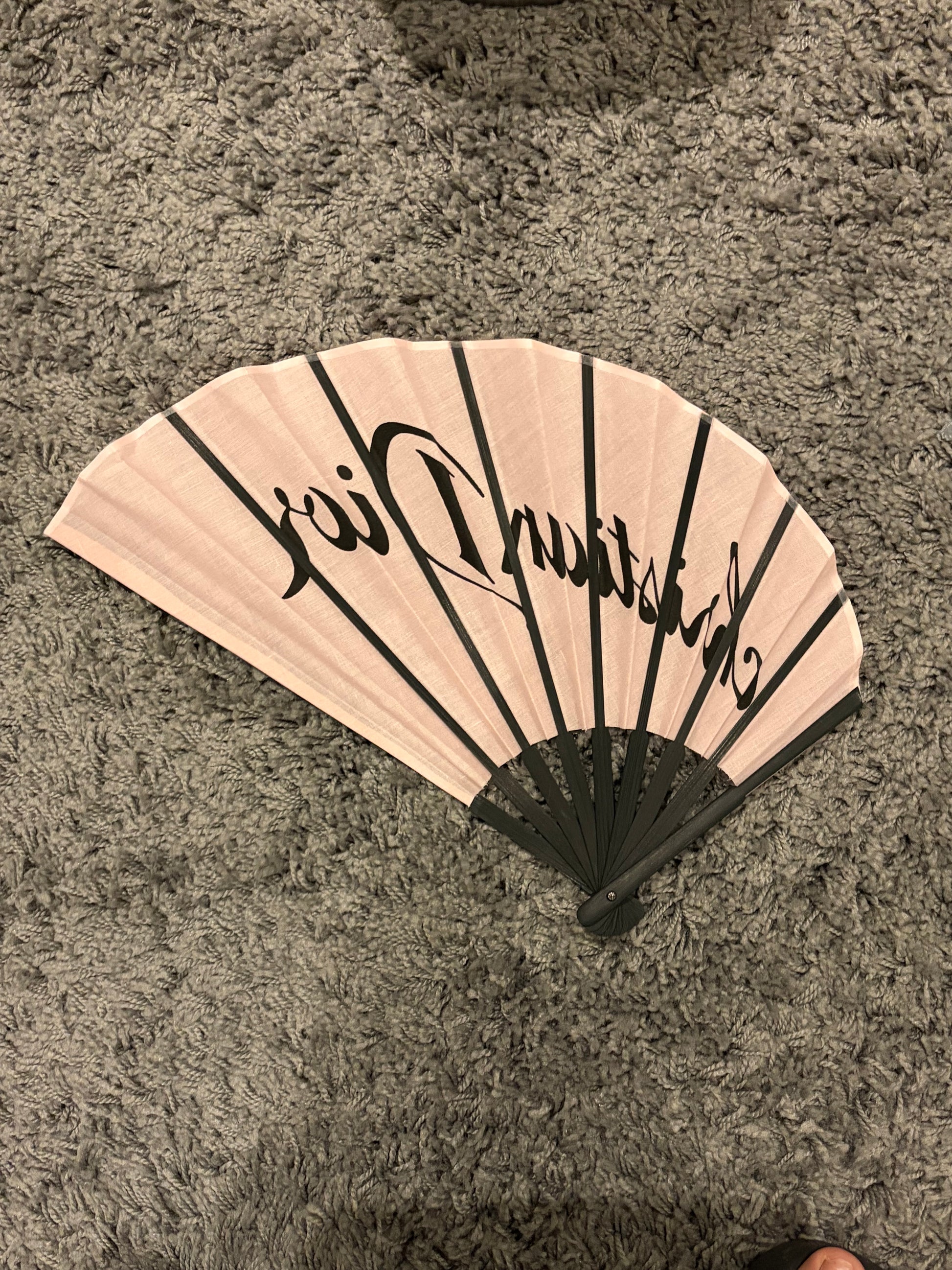 Christian Dior Pink Folding Fan only Japan Sensu Novelty