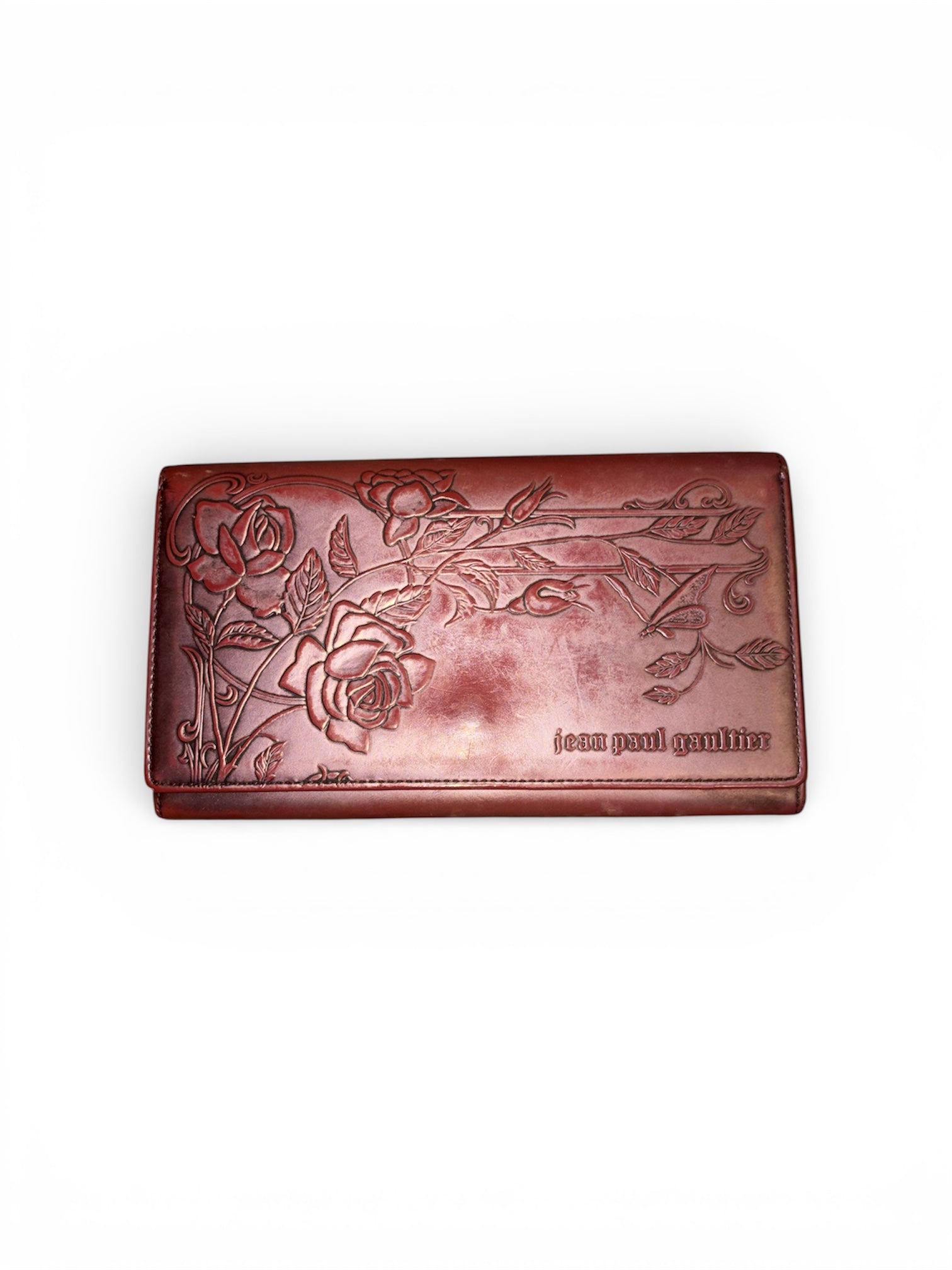 Jean Paul Gaultier Embossed Rose Long Wallet