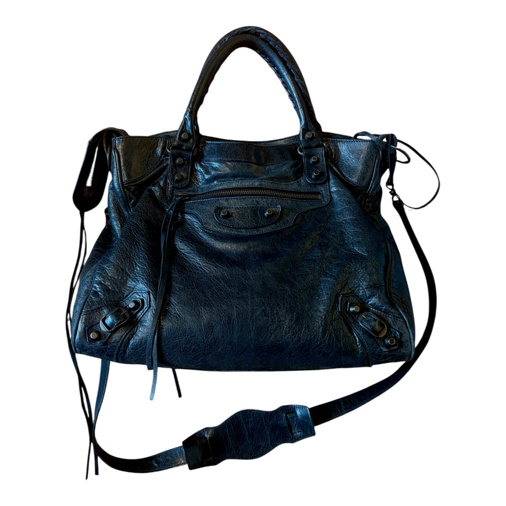 Balenciaga Velo Black Leather HandBag