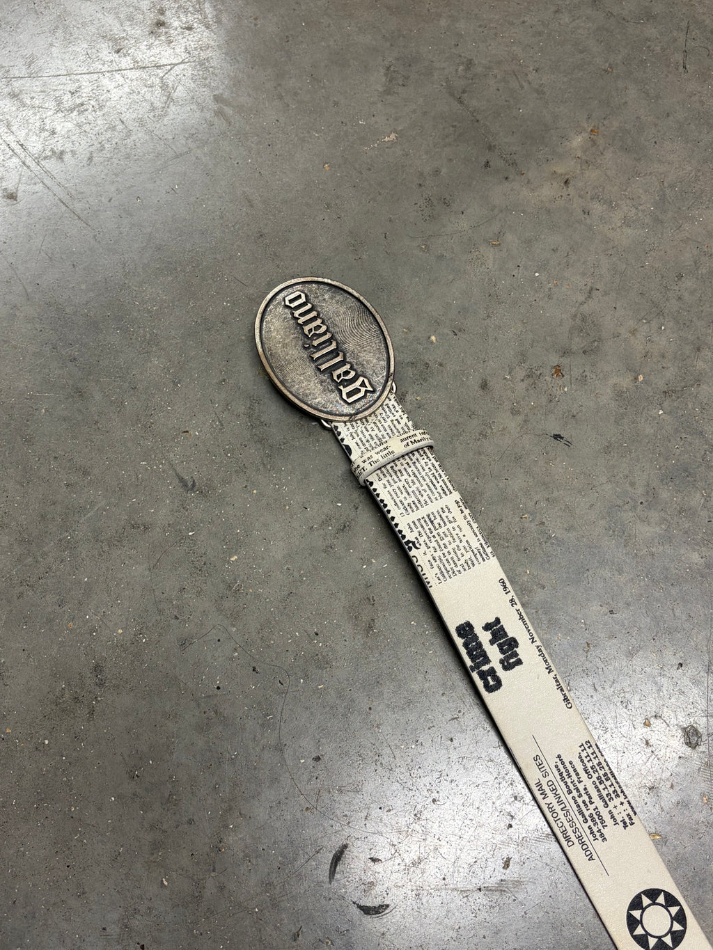 John Galliano Newspaper Leather Belt