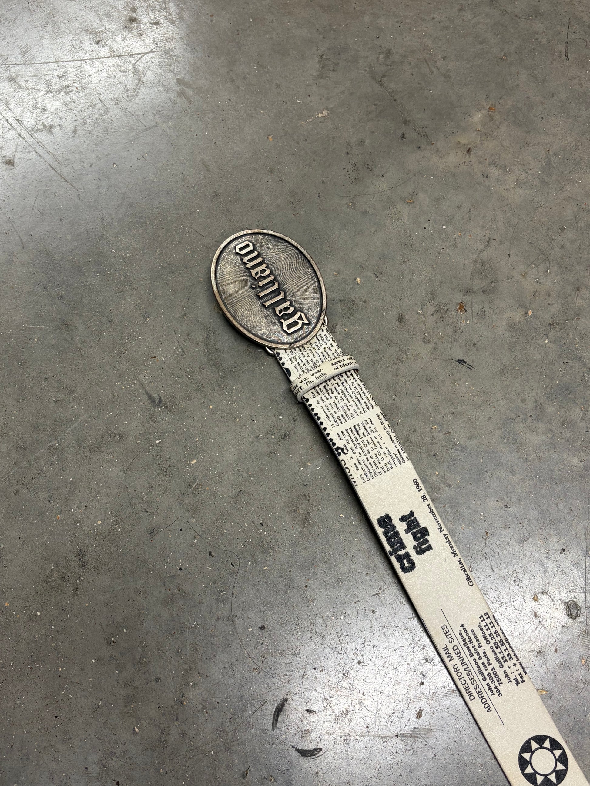 John Galliano Newspaper Leather Belt