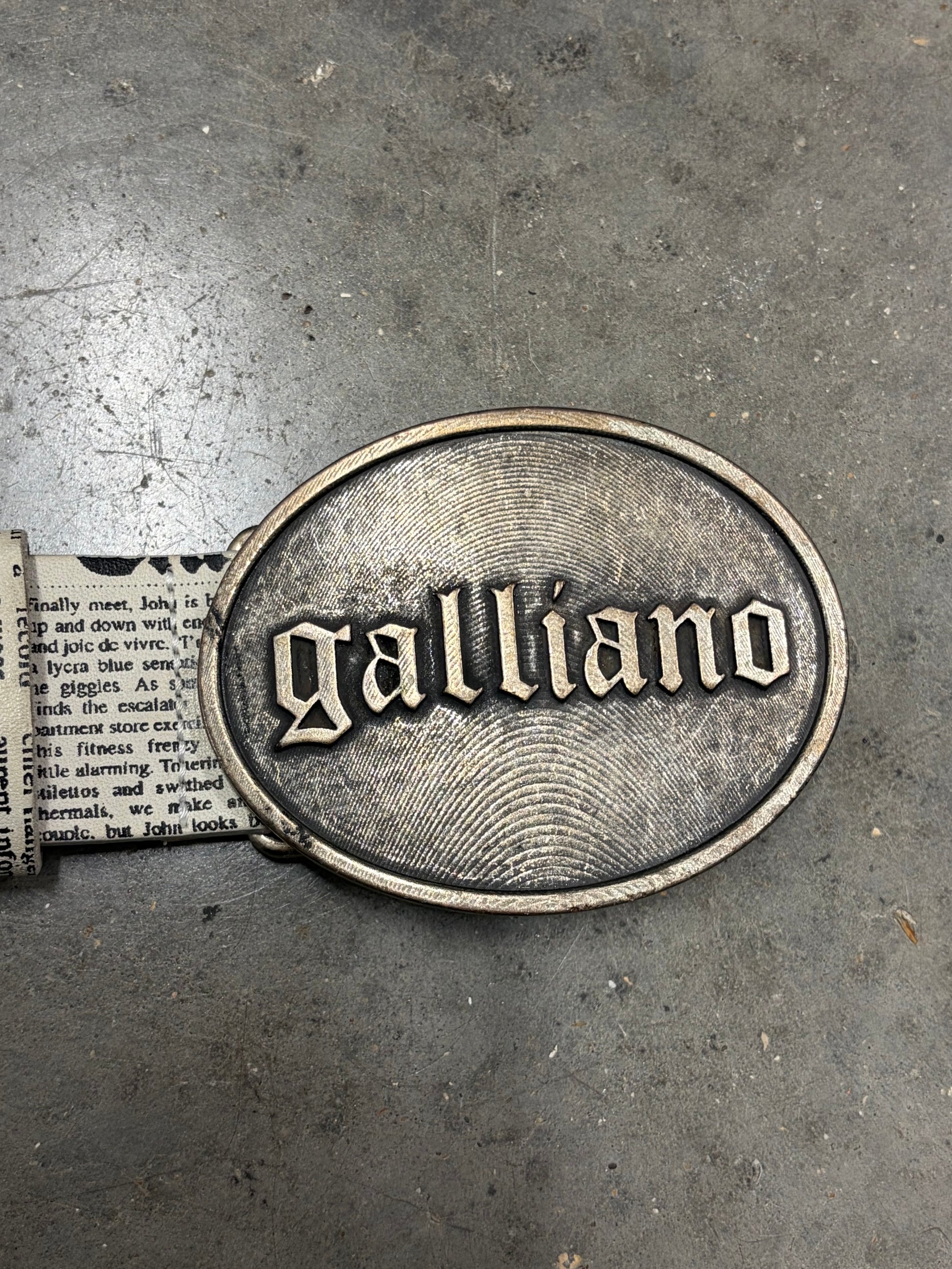 John Galliano Newspaper Leather Belt