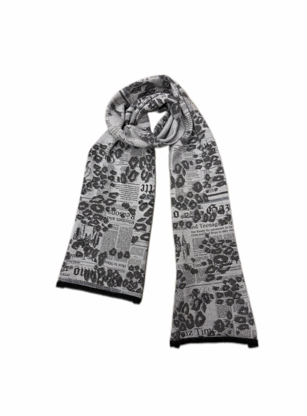 John Galliano Newspaper Print Scarf – With Original Tag