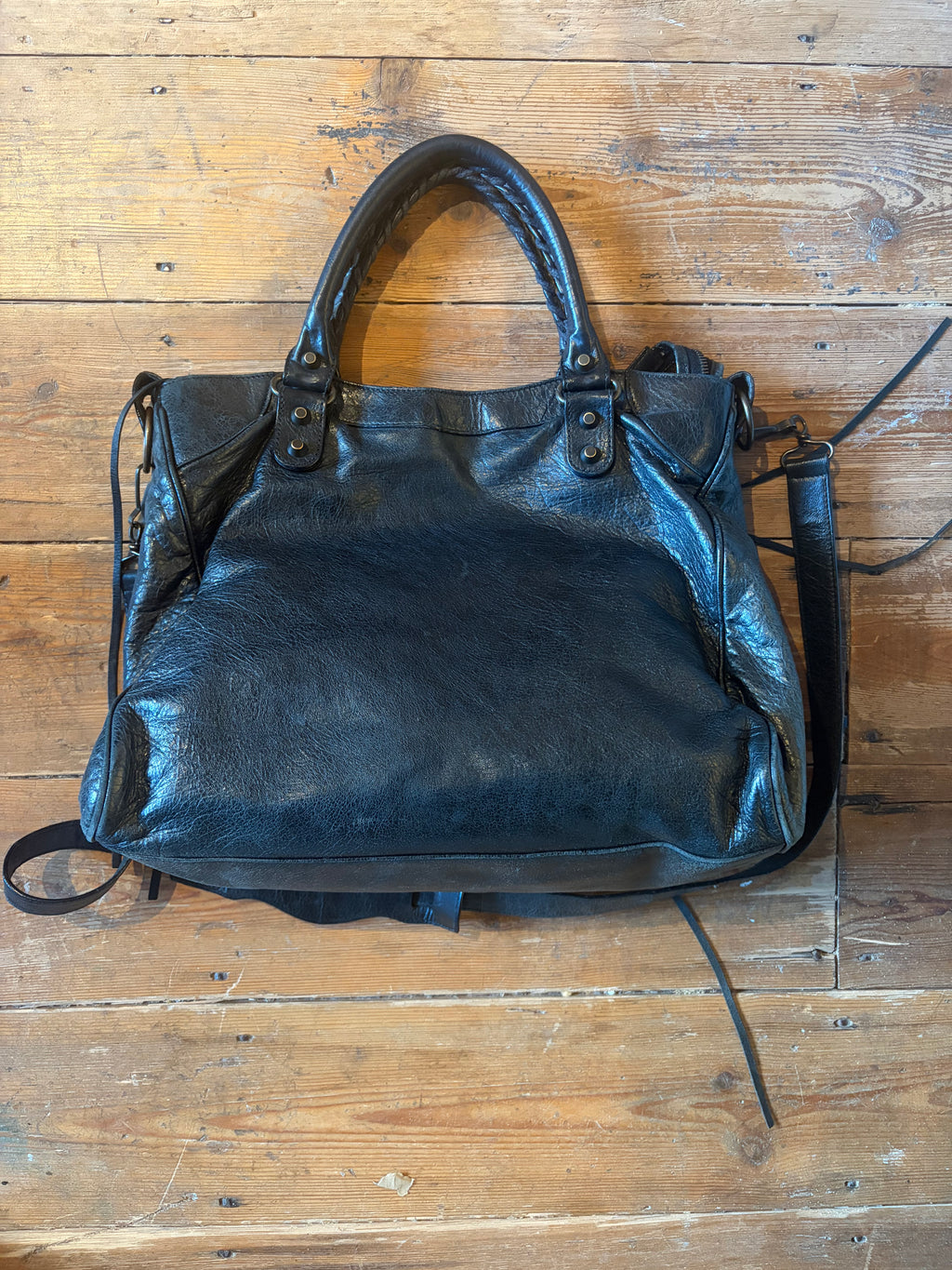 Balenciaga Velo Black Leather HandBag