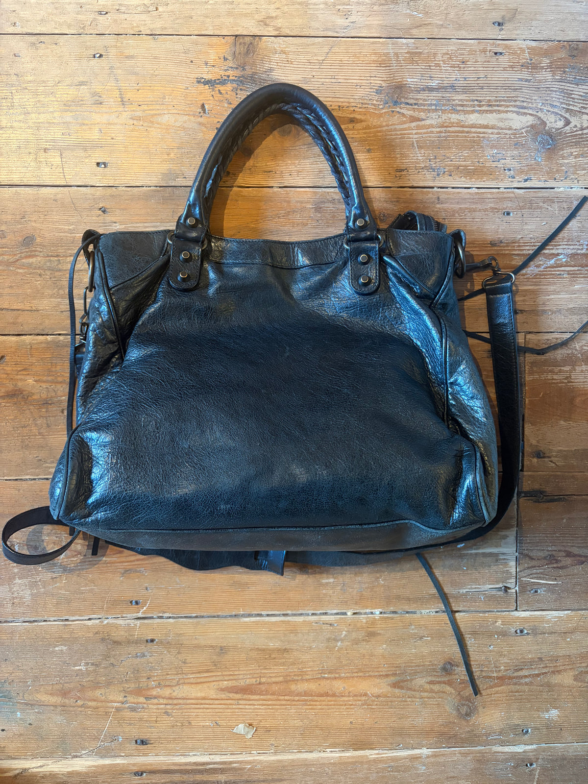 Balenciaga Velo Black Leather HandBag