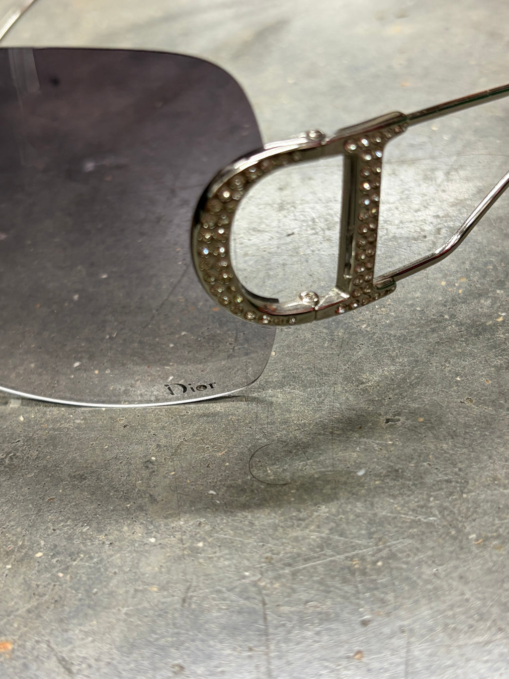 Christian Dior “D” crystal-set  Sunglasses
