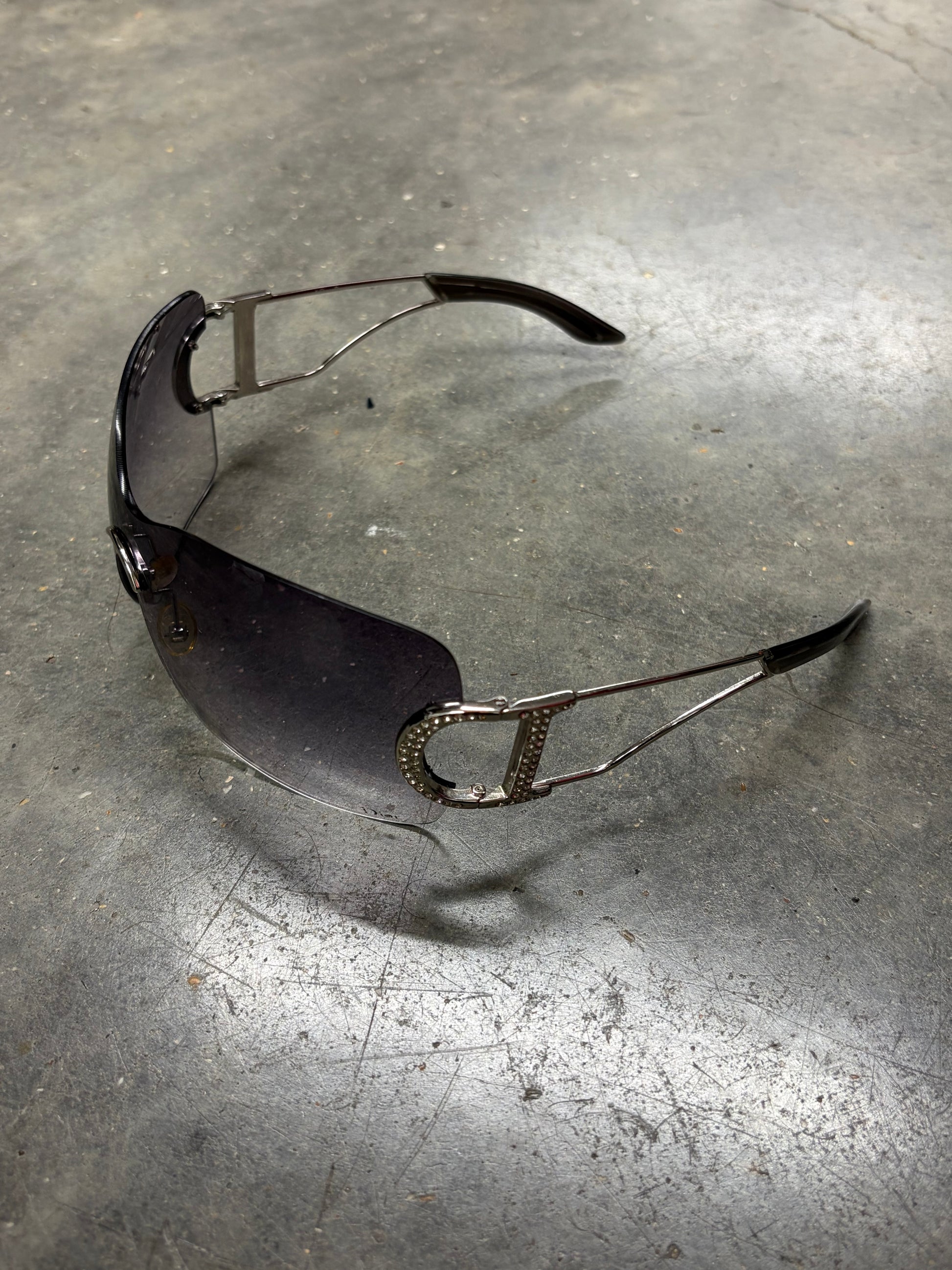 Christian Dior “D” crystal-set  Sunglasses