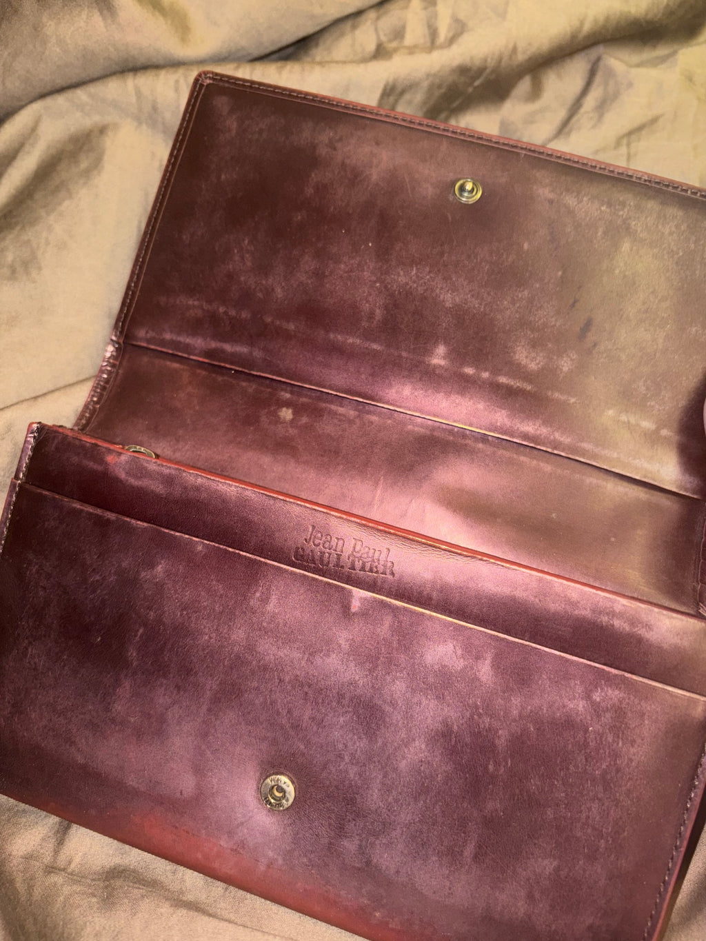 Jean Paul Gaultier Embossed Rose Long Wallet