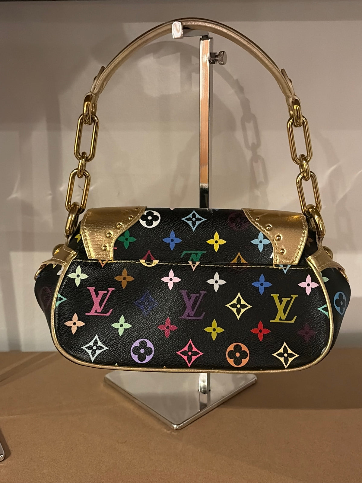 LOUIS VUITTON Marilyn Monogram multicolor Shoulder Bag in Gold leathe