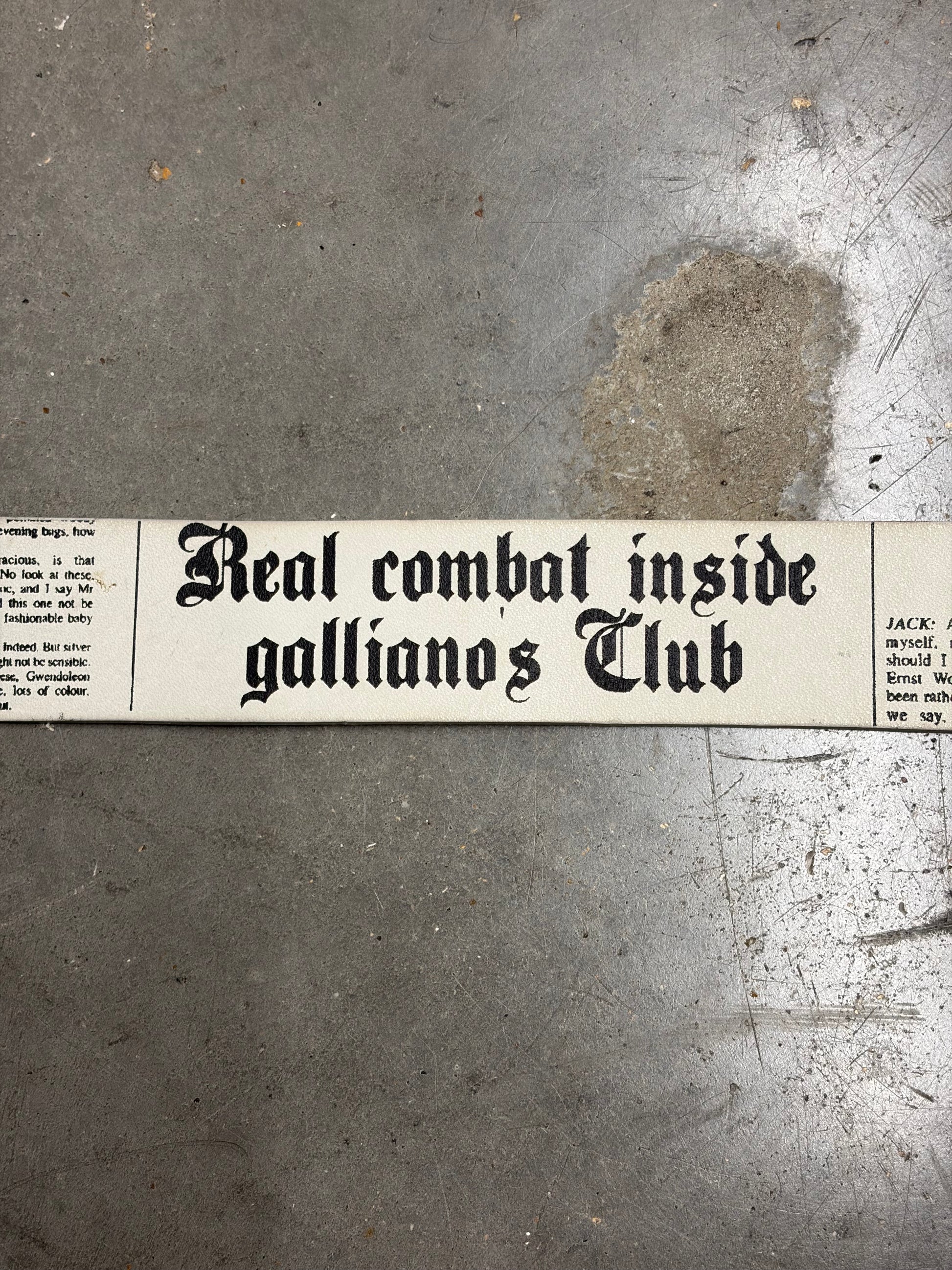John Galliano Newspaper Leather Belt
