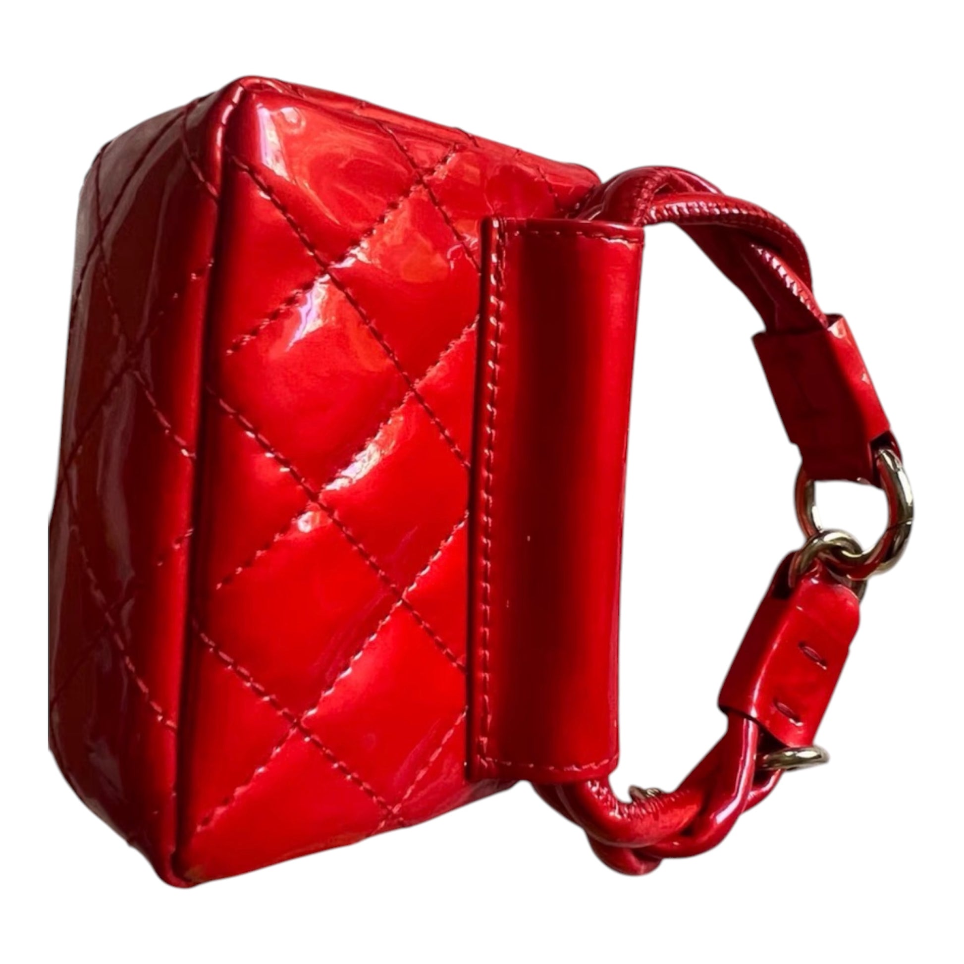 Chanel Mini Patent Leather Ankle Bag / Bracelet Bag