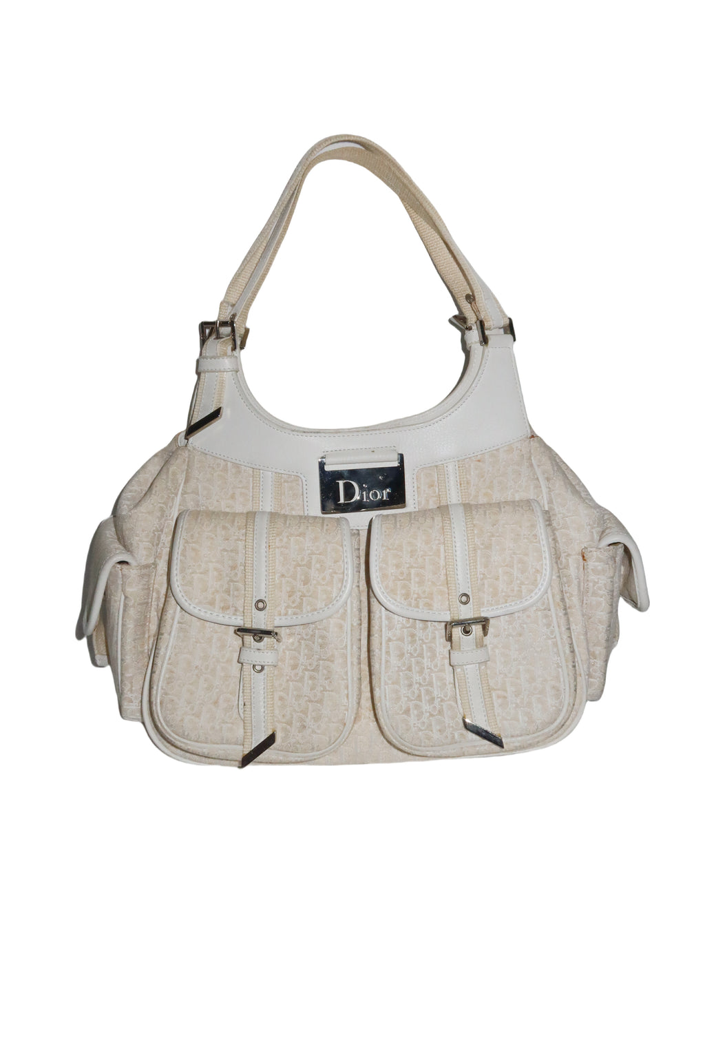 Christian Dior Street Chic Columbus Shoulder Bag (in Vanilla Oblique and Leather)