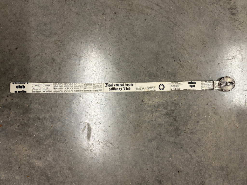 John Galliano Newspaper Leather Belt