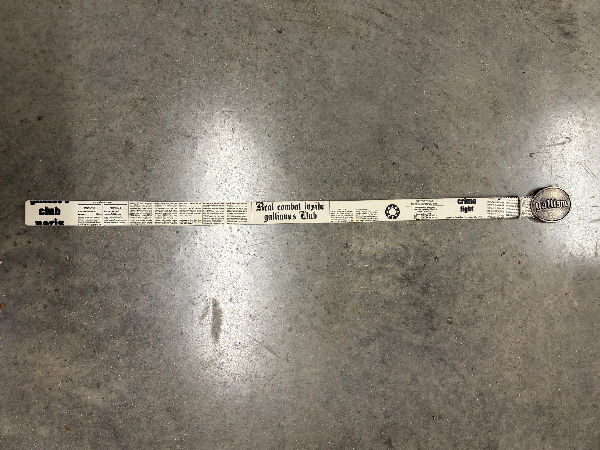 John Galliano Newspaper Leather Belt