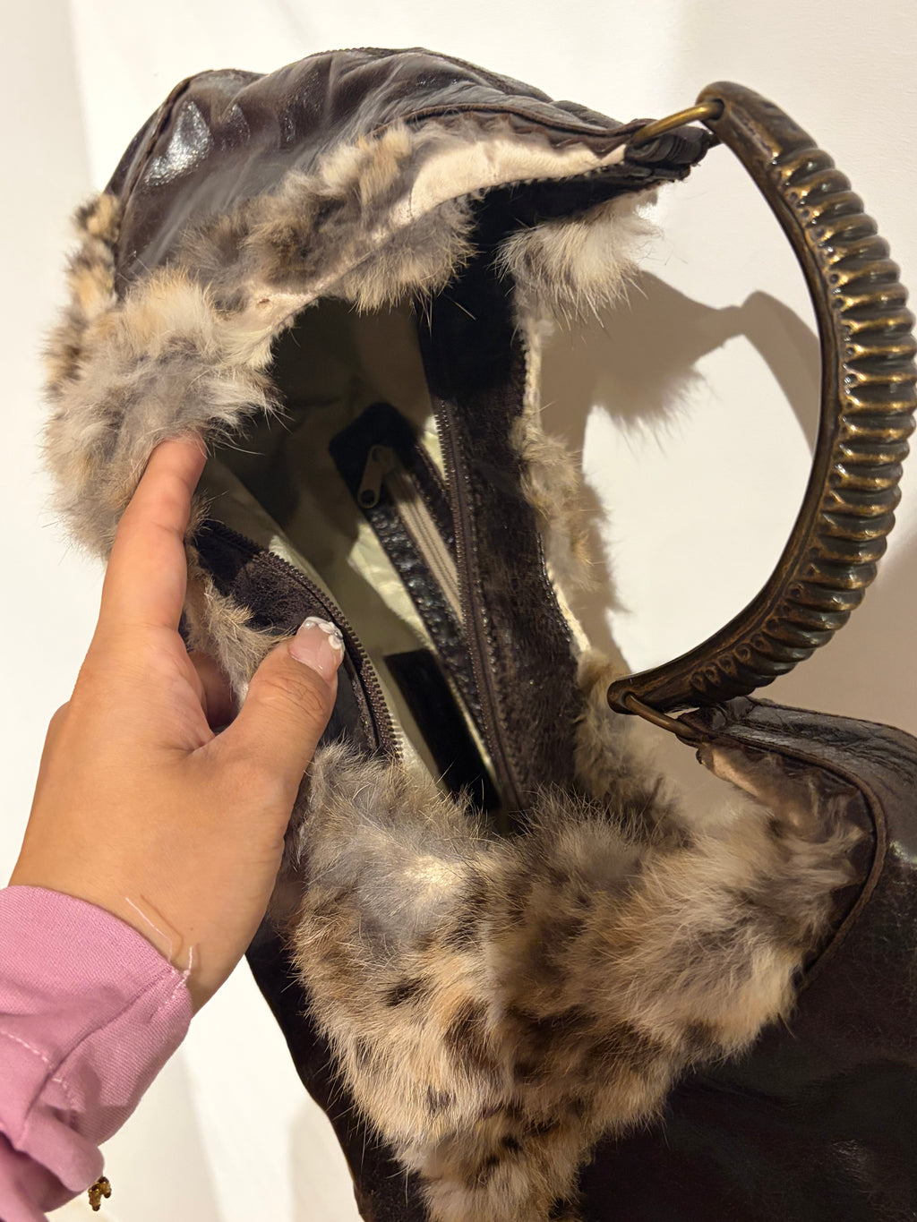 Francesco biasia fur bag