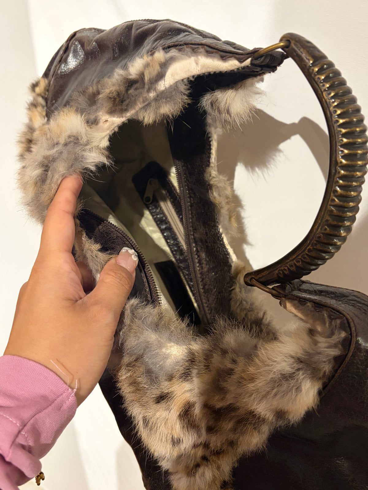 Francesco biasia fur bag