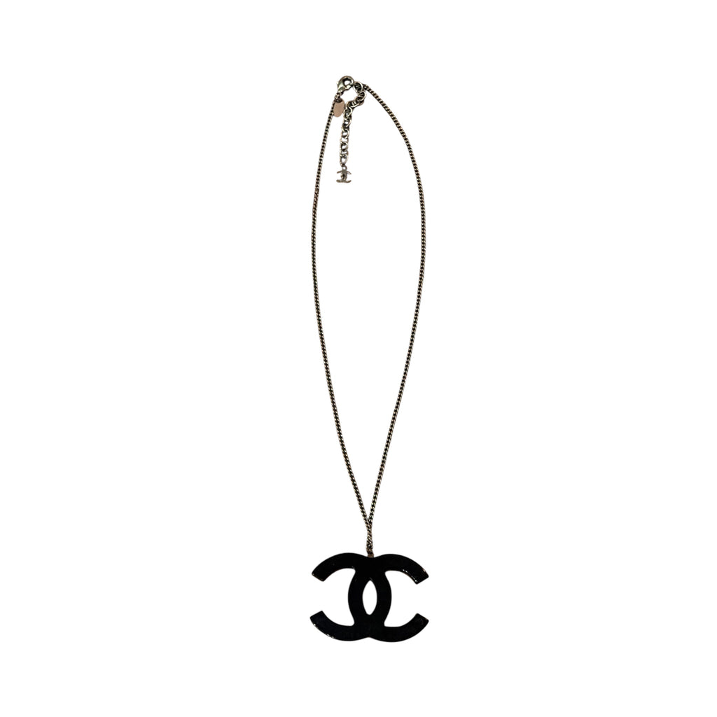 Chanel Lace Print CC Pendant Necklace