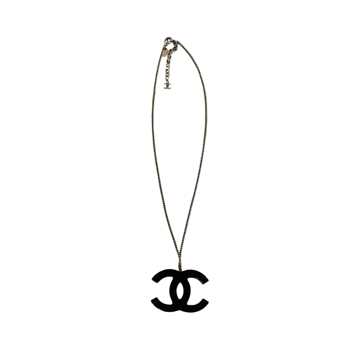 Chanel Lace Print CC Pendant Necklace