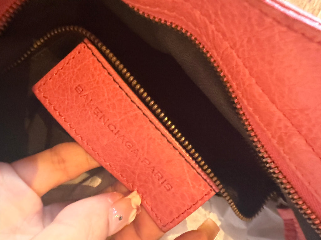 Balenciaga Pink Velo Leather Handbag