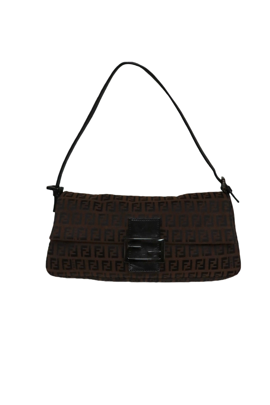 Fendi Zucca Cloth Baguette Shoulder Bag
