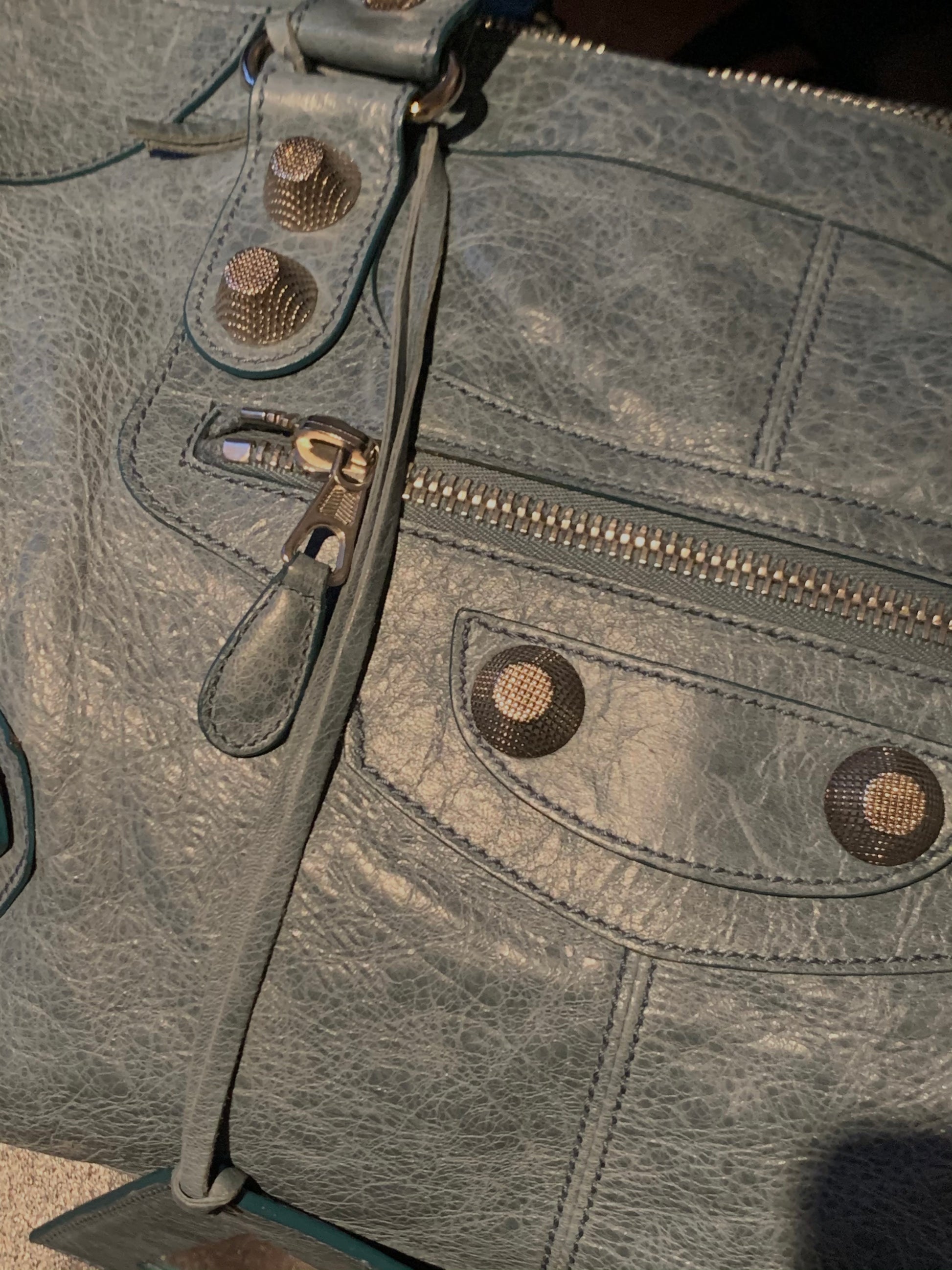 Balenciaga City Bag size Giant in Blue Grey