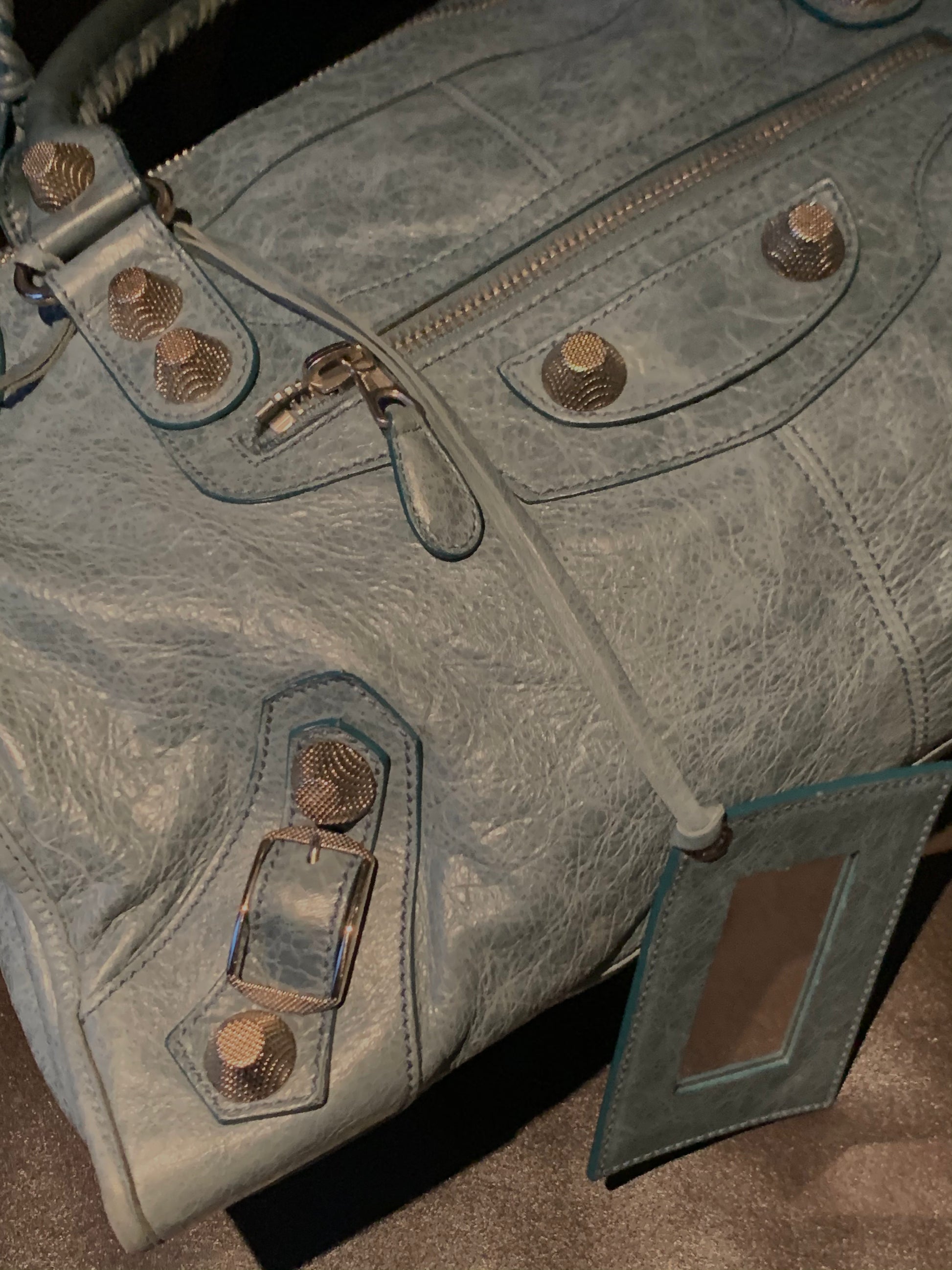 Balenciaga City Bag size Giant in Blue Grey