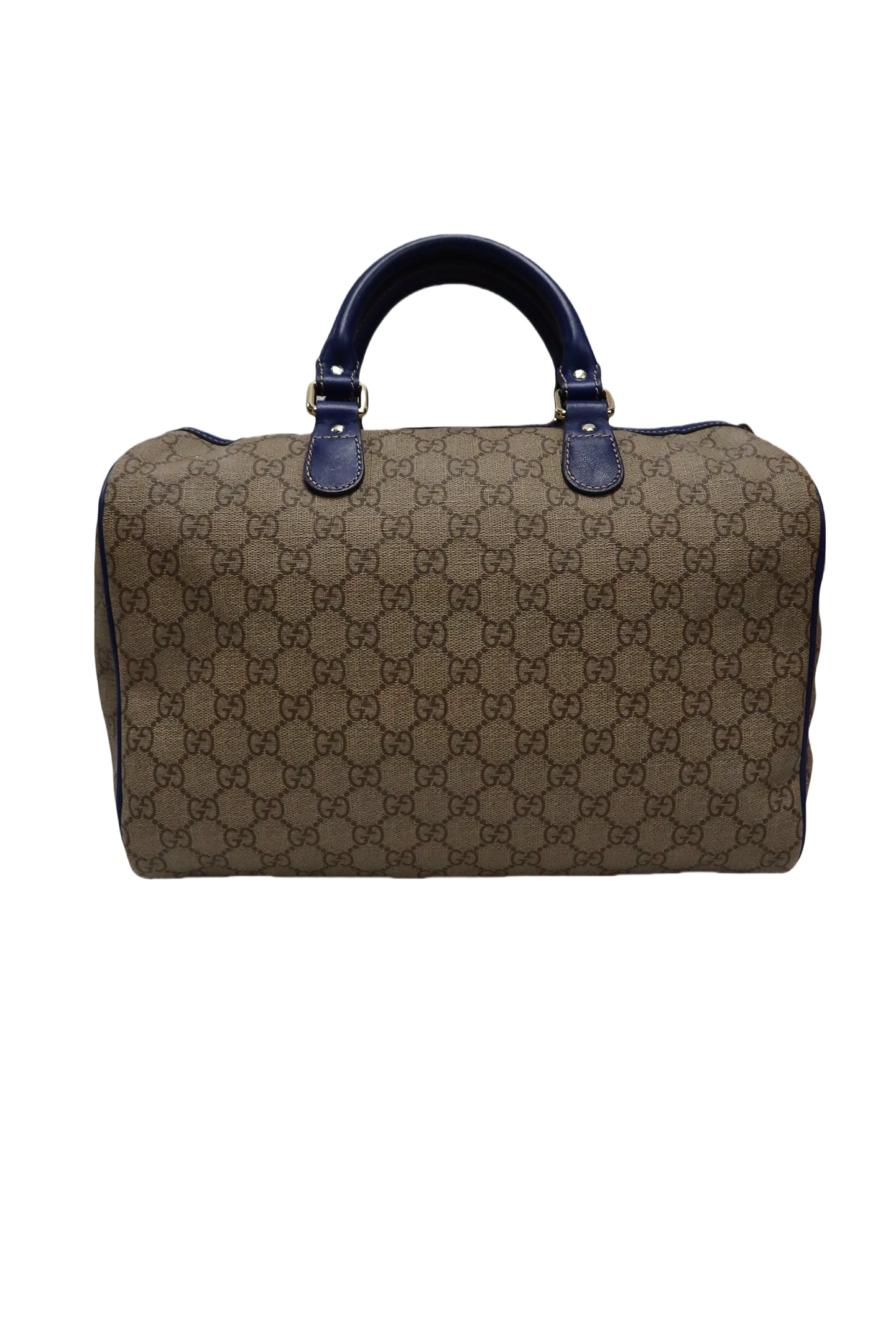 Gucci Boston Hand Bag (Beige/Blue GG Coated Canvas American Flag)