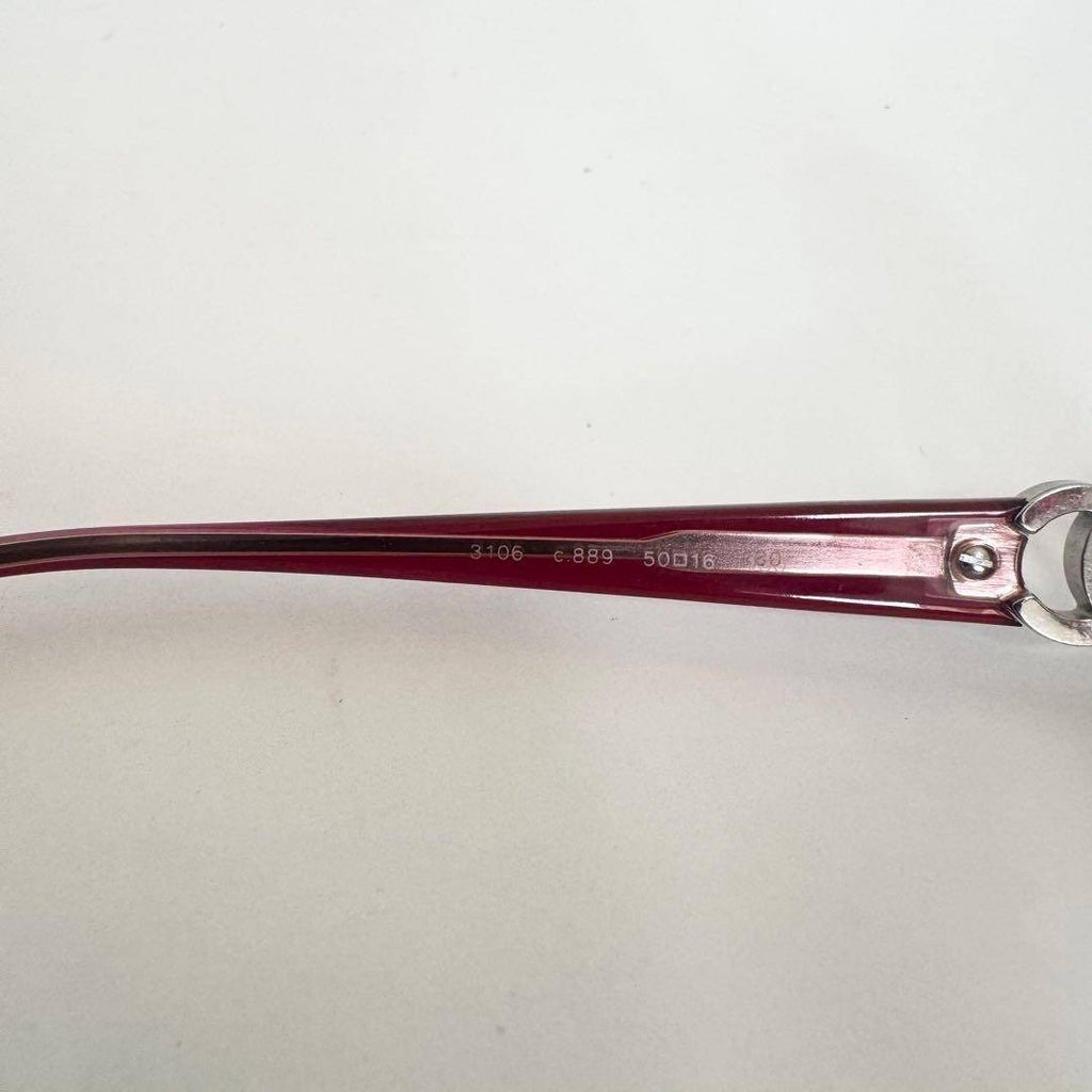 Super rare red Chanel Reading Glasses with silver cc logo