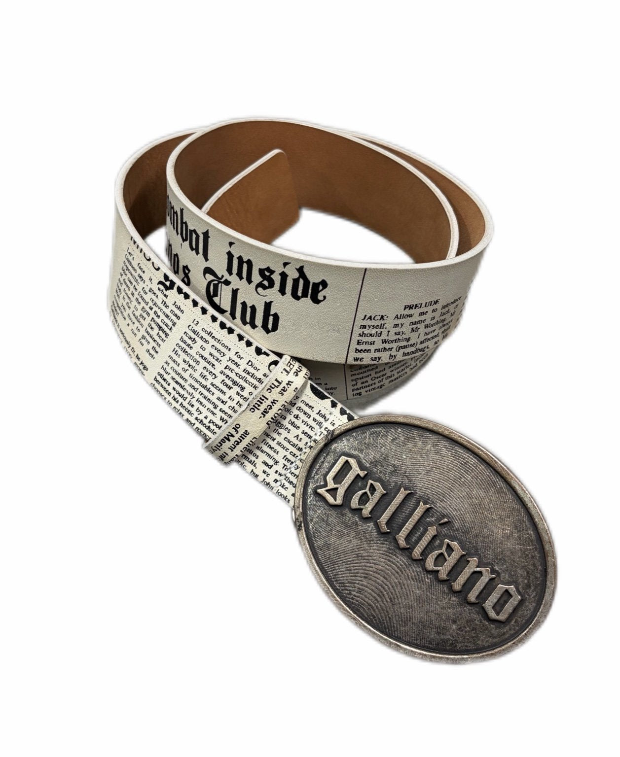 John Galliano Newspaper Leather Belt